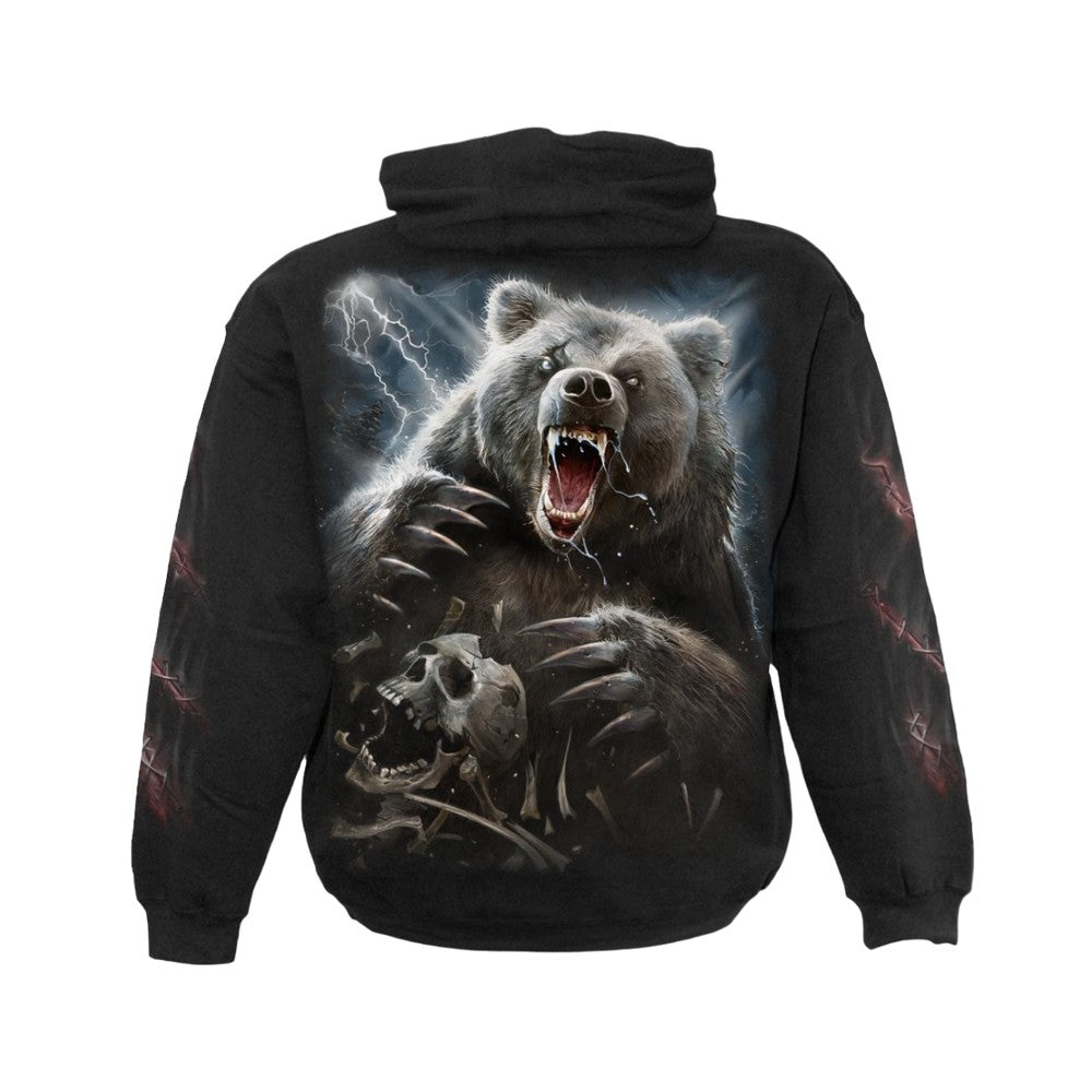 Black - Back - Spiral Direct Unisex Adult Bear Claws Hoodie