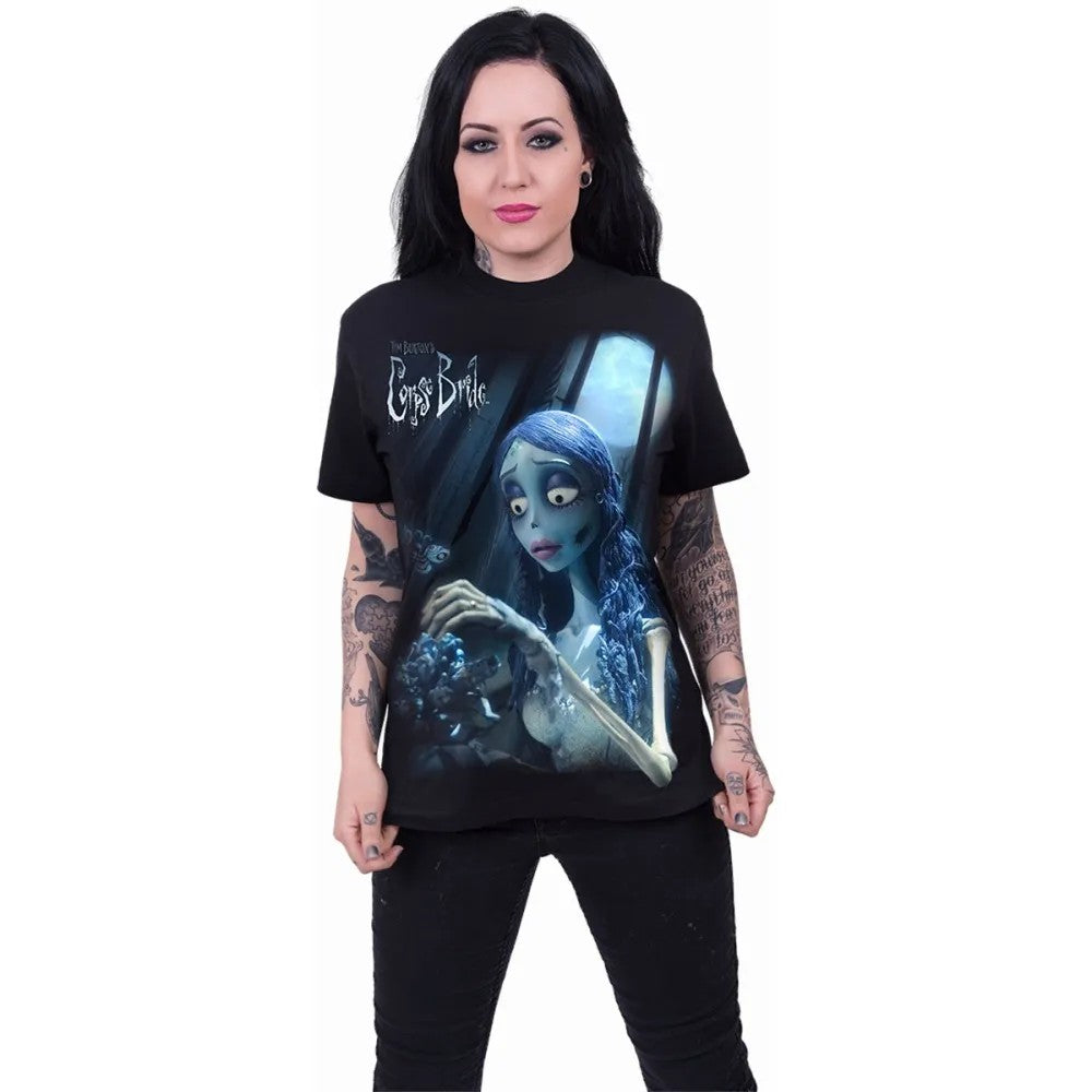 Black - Back - Corpse Bride Unisex Adult Glow In The Dark T-Shirt