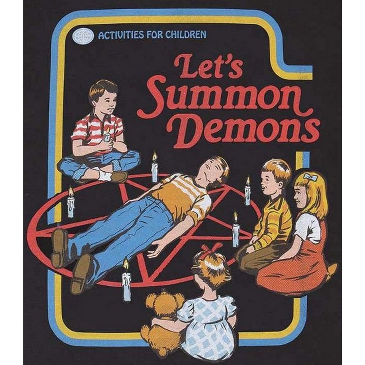 Black - Back - Steven Rhodes Unisex Adult Lets Summon Demons T-Shirt