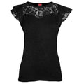Black - Front - Spiral Direct Womens-Ladies Gothic Elegance Lace Detail Top