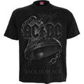 Black - Front - Spiral Direct Unisex Adult Back In Black AC-DC Torn T-Shirt