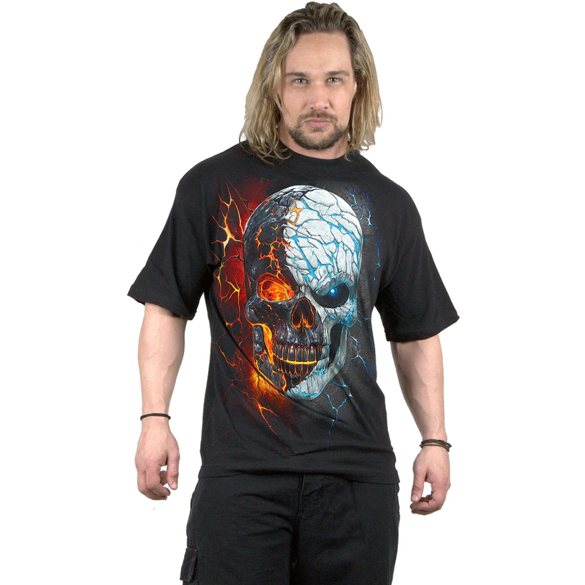 Black - Side - Spiral Direct Unisex Adult Divided Soul T-Shirt