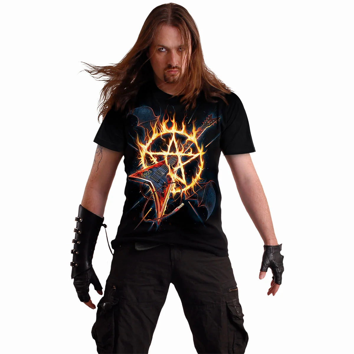 Black - Back - Spiral Direct Unisex Adult Hot Metal T-Shirt