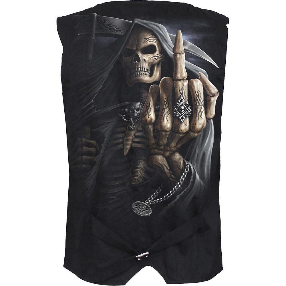 Black - Back - Spiral Direct Unisex Adult Bone Finger Waistcoat