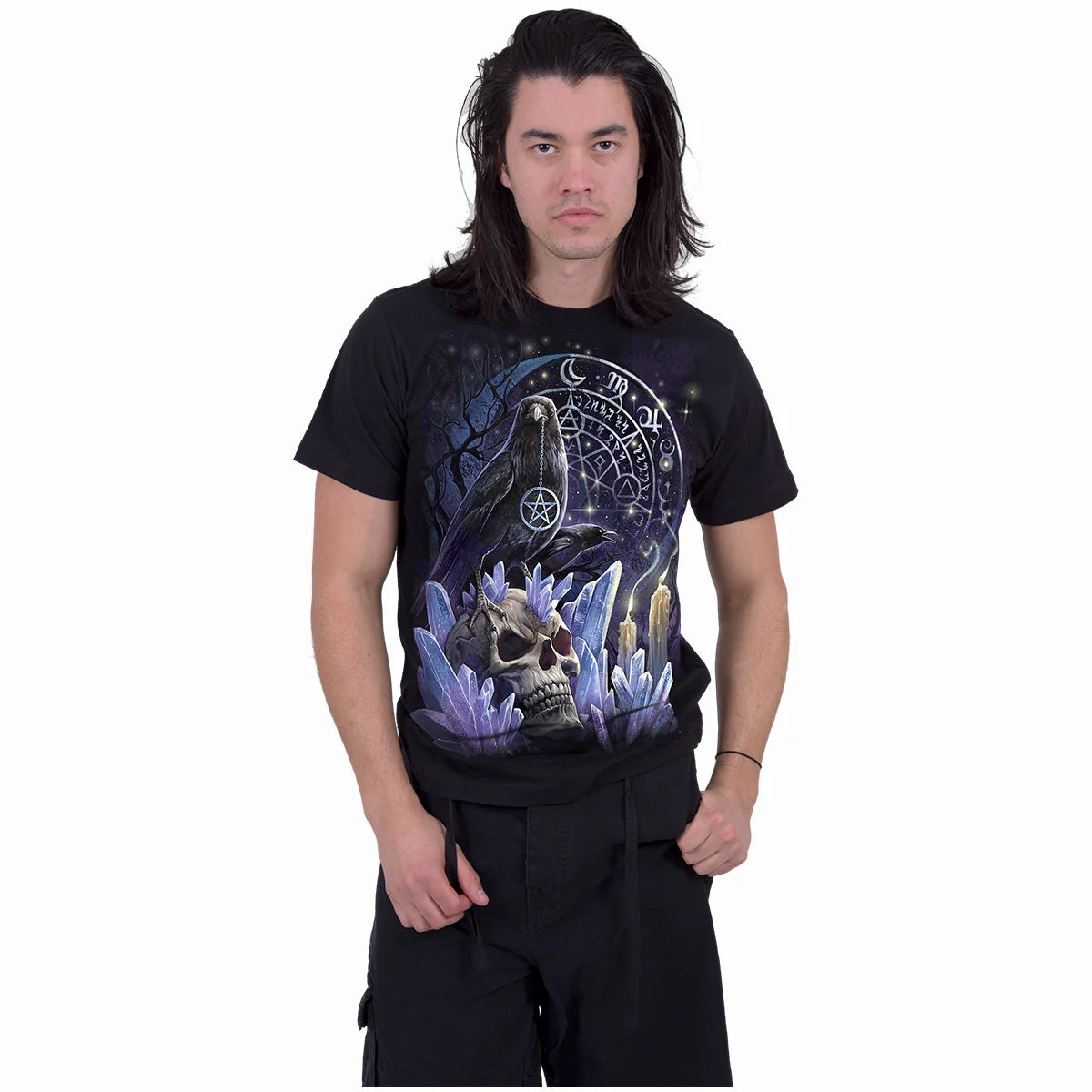 Black - Side - Spiral Direct Unisex Adult Witchcraft T-Shirt