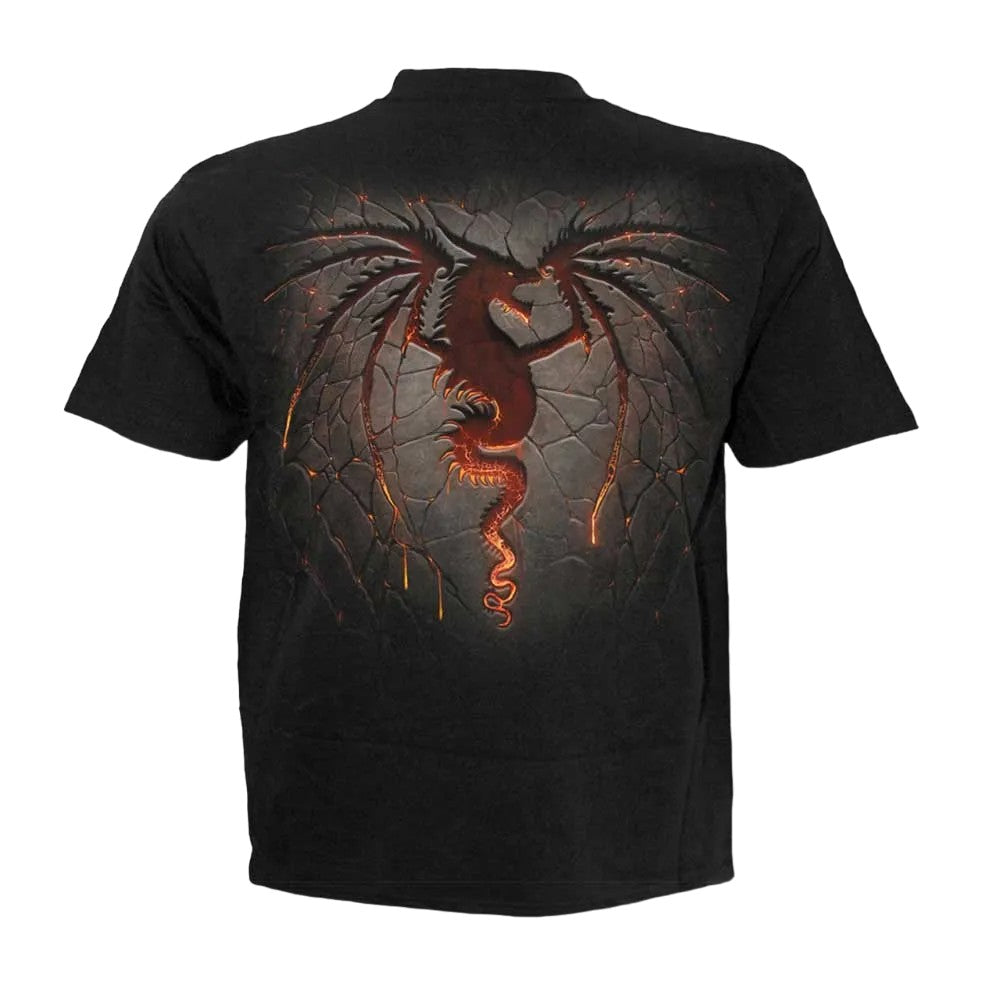 Black - Back - Spiral Direct Childrens-Kids Dragon Furnace Short-Sleeved T-Shirt