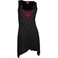 Black - Front - Spiral Direct Womens-Ladies Blood Rose Camisole Dress