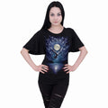 Black - Back - Spiral Direct Womens-Ladies Witchcraft Boat Neck Batwing Sleeve T-Shirt