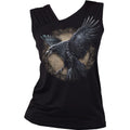 Black - Front - Spiral Direct Womens-Ladies Raven Wise Wings Sleeveless Vest Top