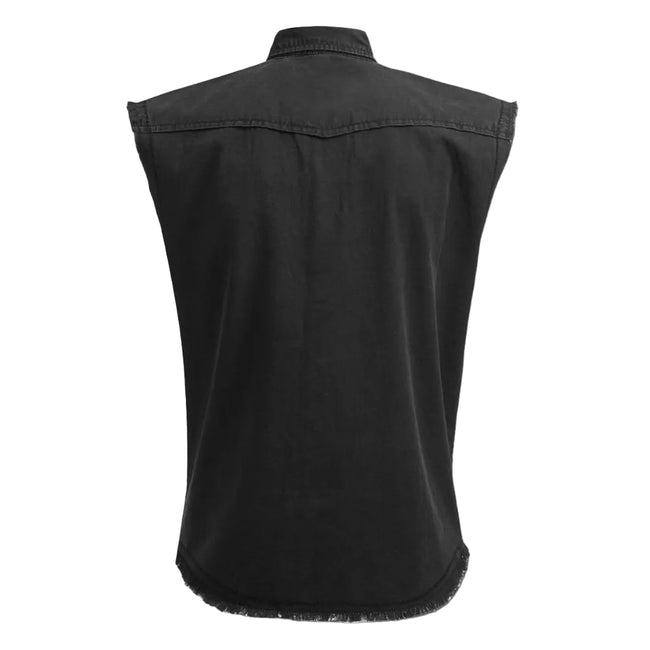 Black - Back - Spiral Direct Unisex Adult Double Death Stone Wash Sleeveless Shirt