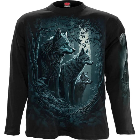Black - Front - Spiral Direct Unisex Adult Forest Guardians Long-Sleeved T-Shirt