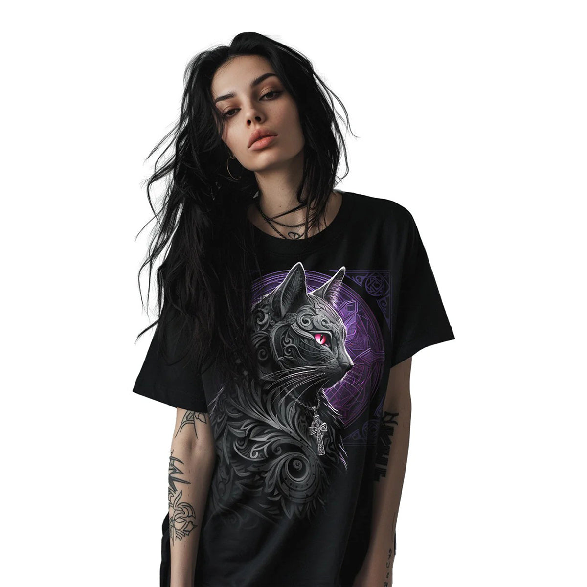 Black - Back - Spiral Direct Unisex Adult Celtic Whiskers T-Shirt