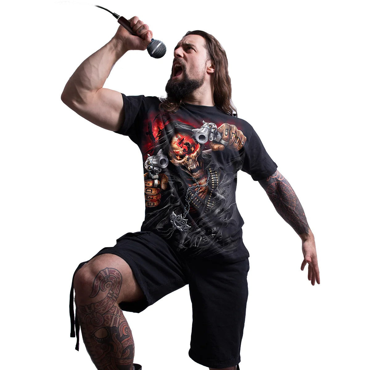 Black - Side - Spiral Direct Unisex Adult Assassin Five Finger Death Punch Back Print T-Shirt