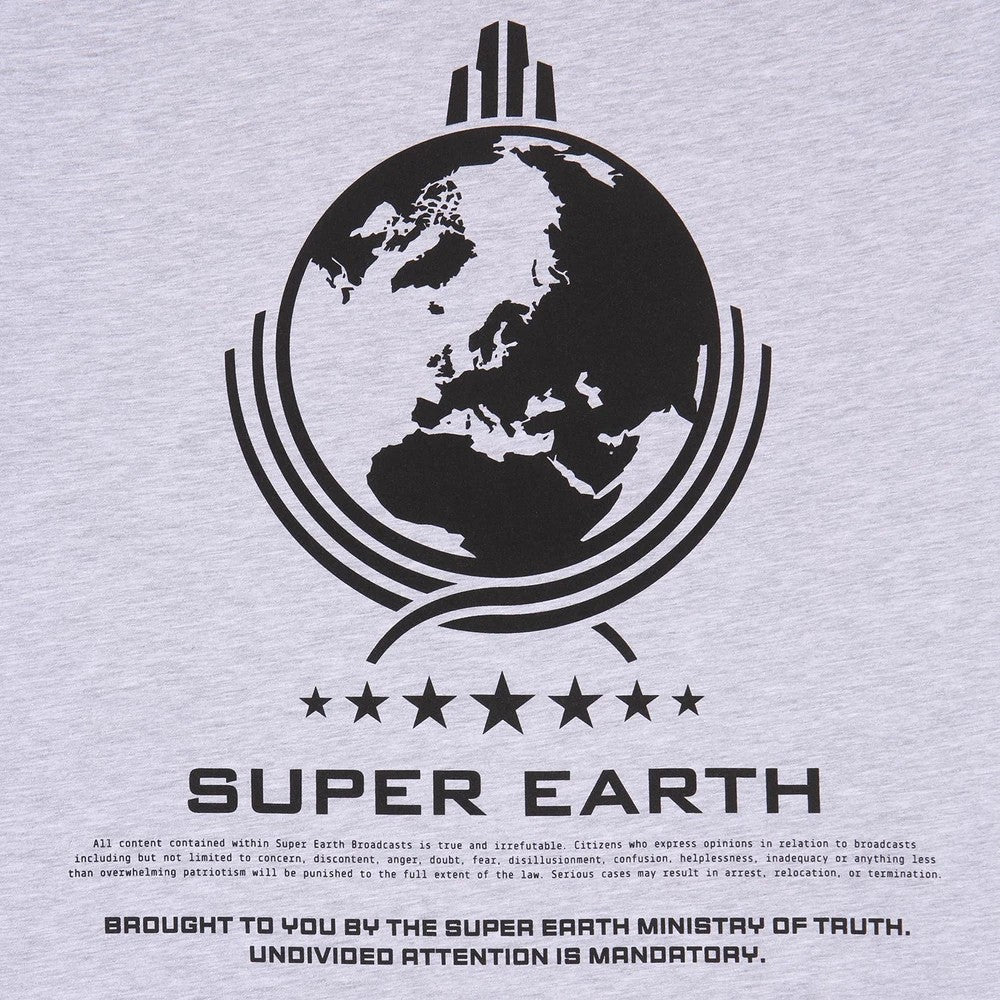 Heather Grey - Side - Helldivers 2 Unisex Adult Super Earth T-Shirt
