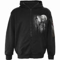 Black - Front - Spiral Direct Unisex Adult Forest Wolf Full Zip Hoodie