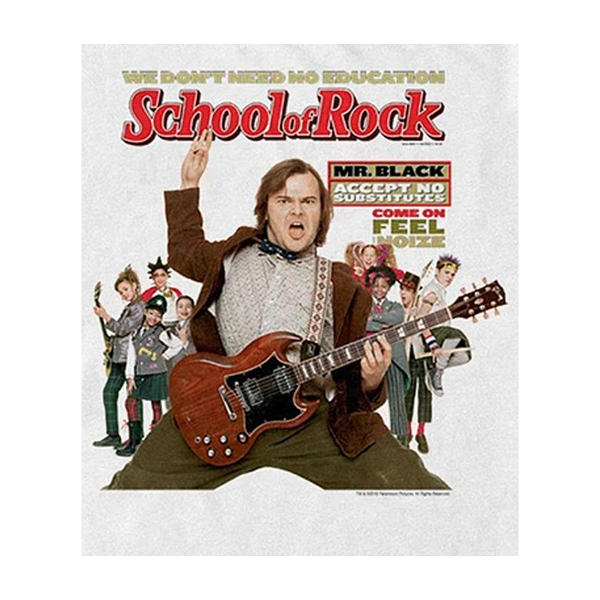 White - Back - School of Rock Unisex Adult Poster T-Shirt