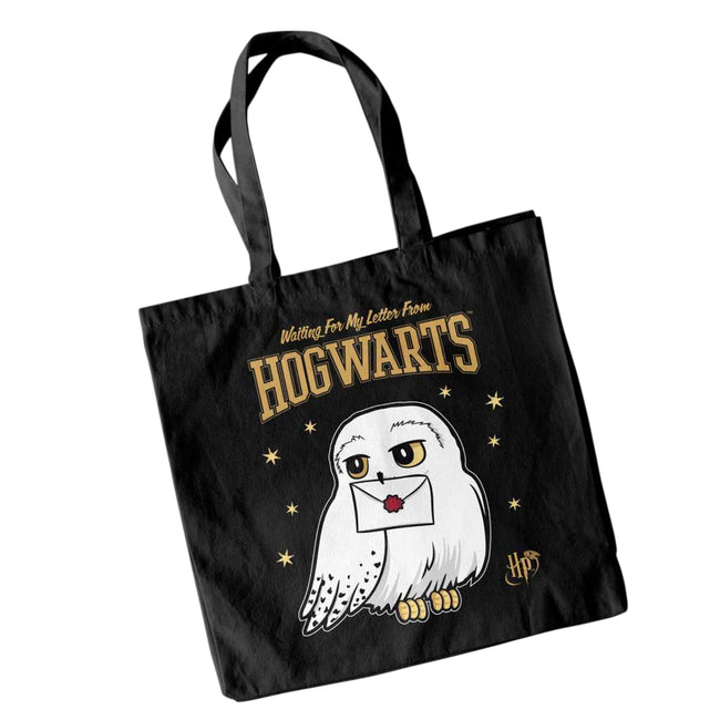 Black - Side - Harry Potter Hedwig Tote Bag