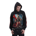Black - Side - Spiral Direct Unisex Adult Santa Clown Hoodie