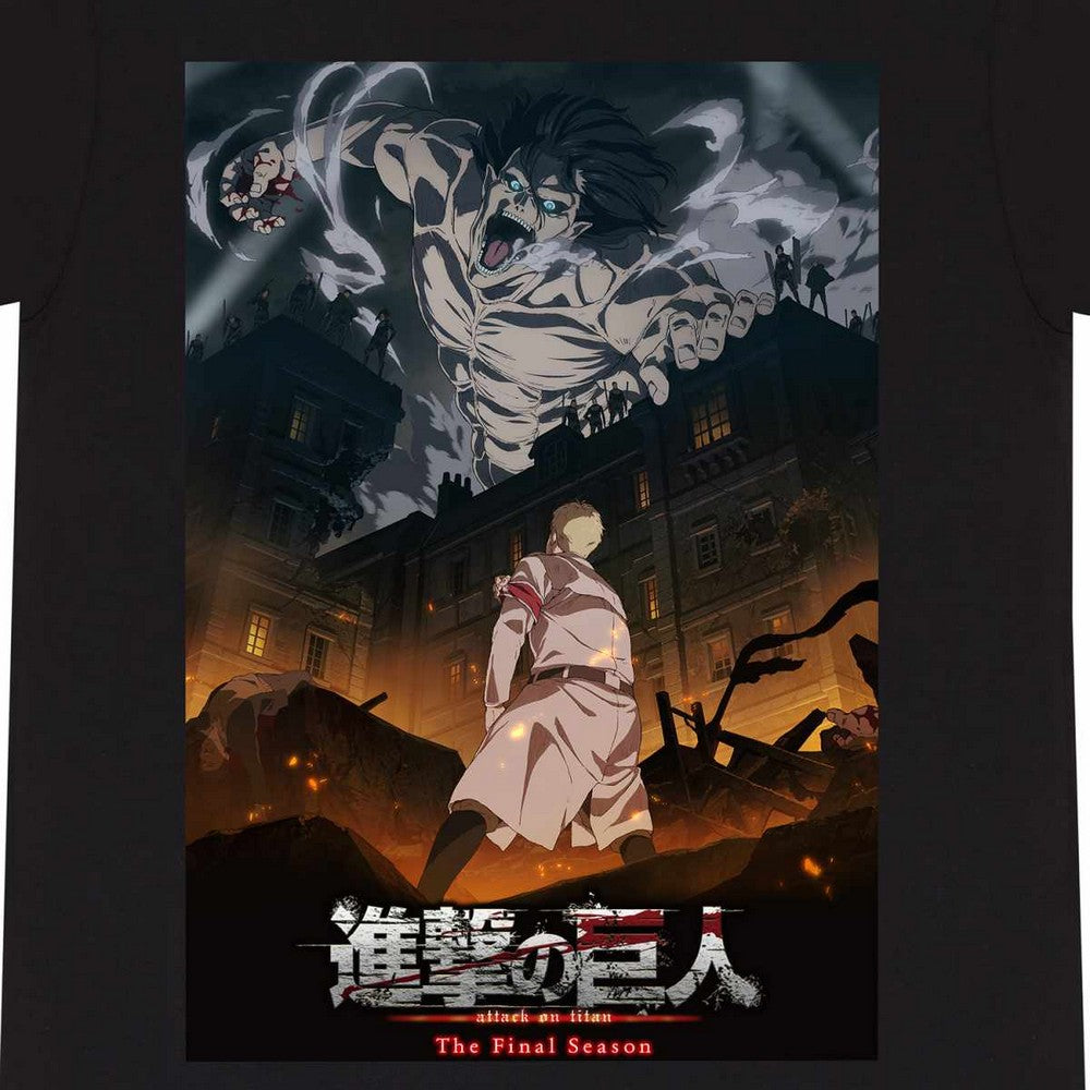 Black - Back - Attack on Titan Unisex Adult Final Season Poster T-Shirt