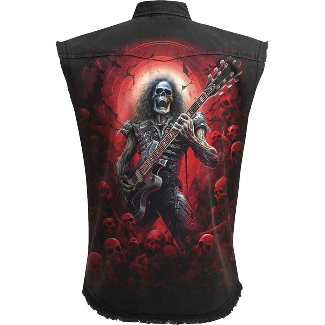 Black - Back - Spiral Direct Unisex Adult Tomb Of Rock Stone Wash Sleeveless Shirt