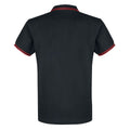 Black-Red - Back - Atticus Unisex Adult Classic Badge Tipped Polo Shirt