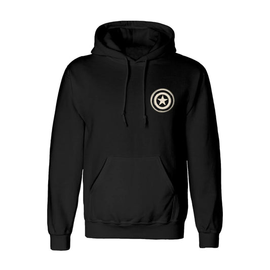 Black - Front - Captain America Unisex Adult Linocut Hoodie