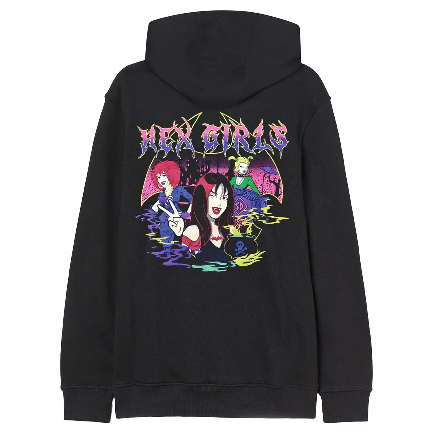 Black - Back - Hex Girls Unisex Adult Cauldron Hoodie