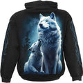 Black - Back - Spiral Unisex Adult Guardian Wolf Hoodie