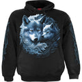 Black - Front - Spiral Unisex Adult Guardian Wolf Hoodie