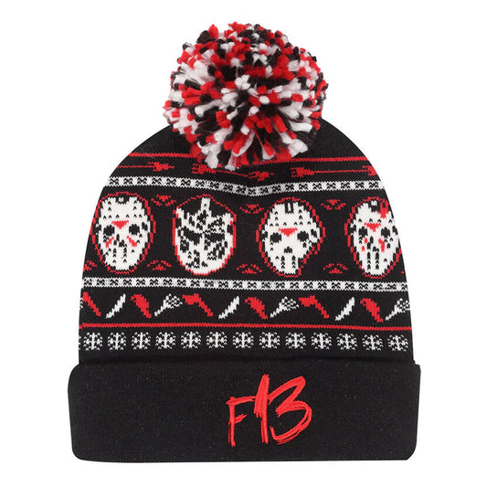 Black-Red-White - Front - Friday The 13th Unisex Adult Masks Beanie