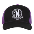 Purple-Black - Front - Wednesday Nevermore Logo Baseball Cap