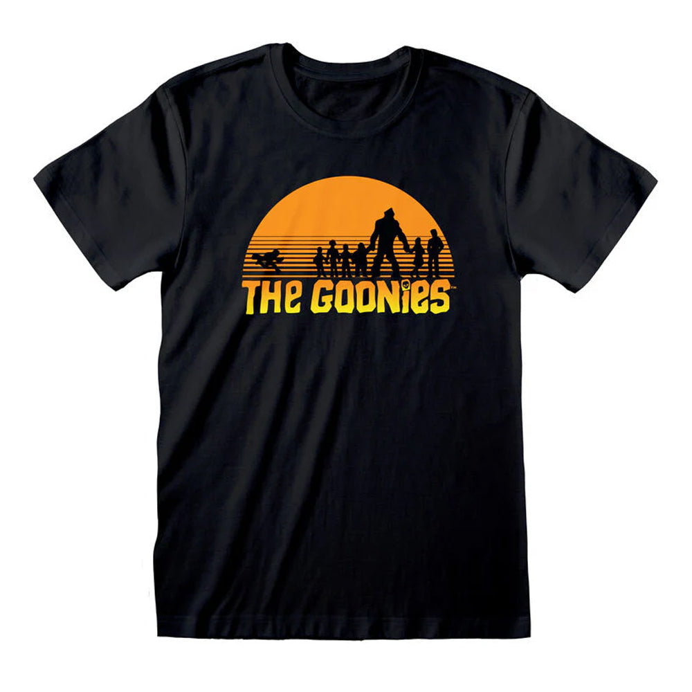 Black - Front - The Goonies Unisex Adult Sunset T-Shirt