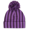 Purple - Back - Wednesday Unisex Adult Nevermore Stripes Logo Beanie