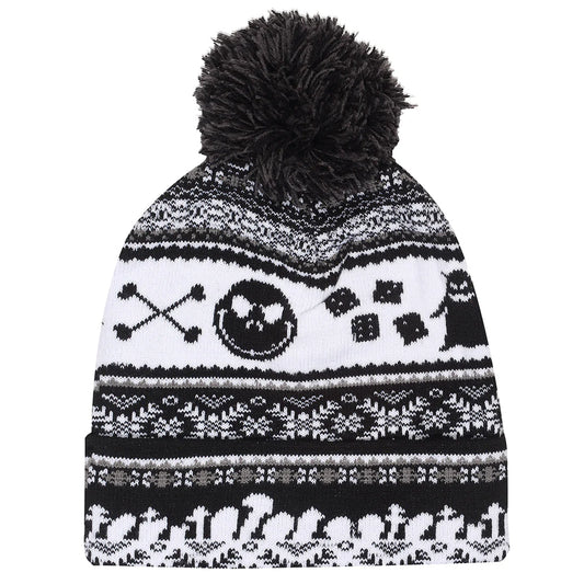 Black-White - Front - The Nightmare Before Christmas Fair Isle Beanie