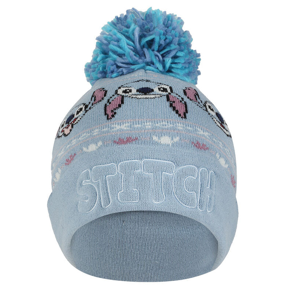 Blue - Side - Lilo & Stitch Pom Pom Skiing Beanie