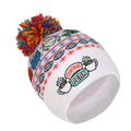 White-Multicoloured - Back - Friends Unisex Adult Central Perk Pom Pom Skiing Beanie