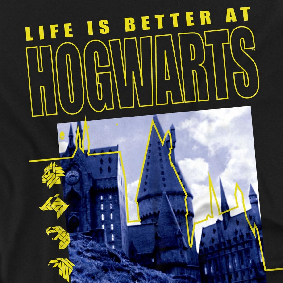 Black - Back - Harry Potter Unisex Adult Life Is Better At Hogwarts Mono T-Shirt
