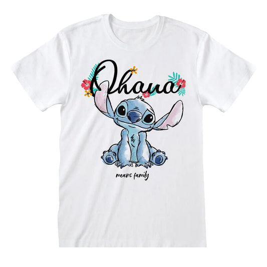White - Front - Lilo & Stitch Unisex Adult Ohana Means Family T-Shirt
