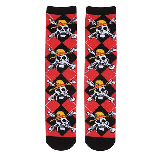 Red - Front - One Piece Unisex Adult Skull Logo Socks