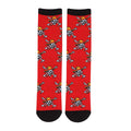 Red - Back - One Piece Unisex Adult Skull Logo Socks