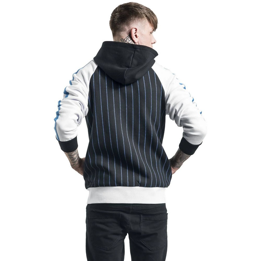 Black - Pack Shot - Playstation Unisex Adult Striped Logo Hoodie
