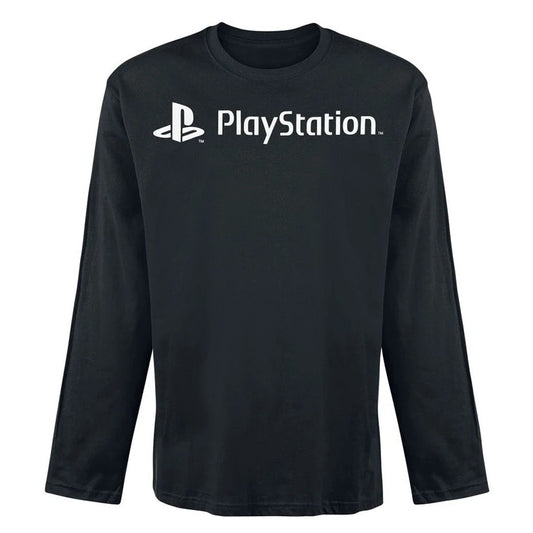Black - Front - Playstation Unisex Adult Logo Long-Sleeved Sweatshirt