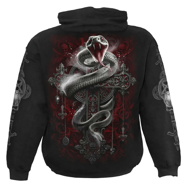 Black - Back - Spiral Direct Unisex Adult Gothic Serpent Hoodie