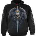 Black - Front - Spiral Direct Unisex Adult Angel Sword Cotton Hoodie