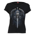 Black - Front - Spiral Direct Womens-Ladies Angel Sword T-Shirt