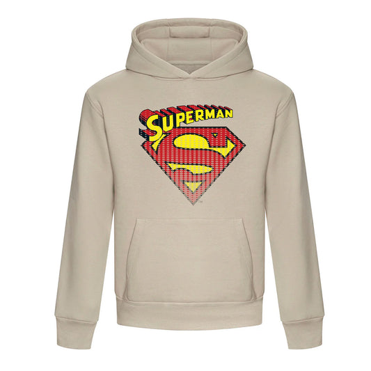 Natural - Front - Superman Unisex Adult Classic Logo Hoodie