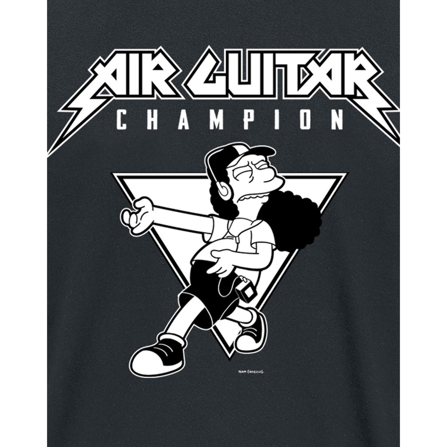 Black - Side - The Simpsons Unisex Adult Professional Air Guitarist T-Shirt