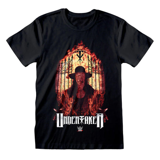 Black - Front - WWE Unisex Adult Undertaker Flames T-Shirt