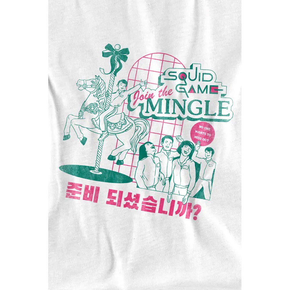 White - Side - Squid Game Unisex Adult Merry Go Round T-Shirt