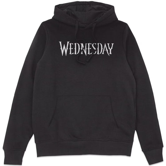 Black - Front - Wednesday Unisex Adult Logo Hoodie